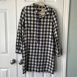A.P.C. Navy and white check flannel dress small